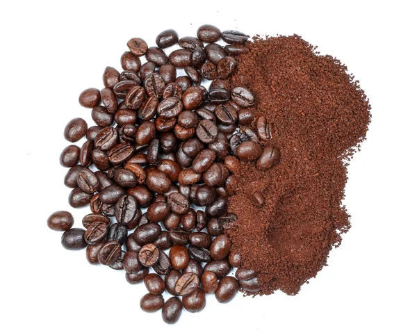 Coffee bean whole and powered — Stock Photo, Image