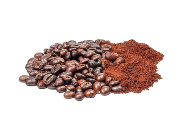 Grano de café entero y alimentado —  Fotos de Stock