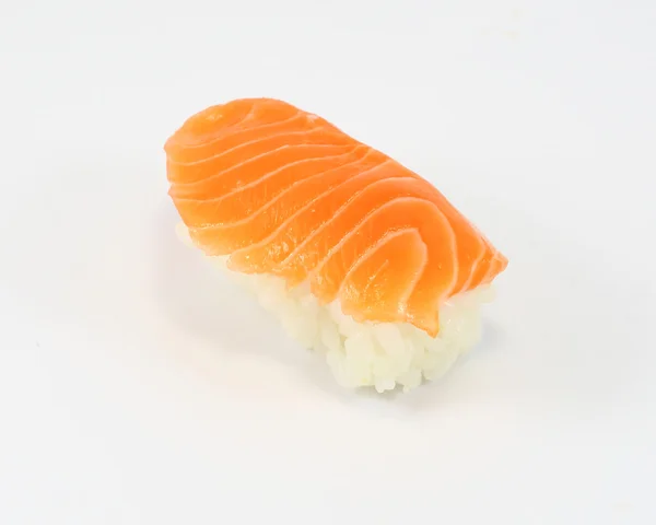 Sushir de salmão sobre fundo branco — Fotografia de Stock