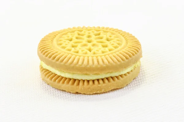 Lemon cream sandwich biscuit — Stock Photo, Image