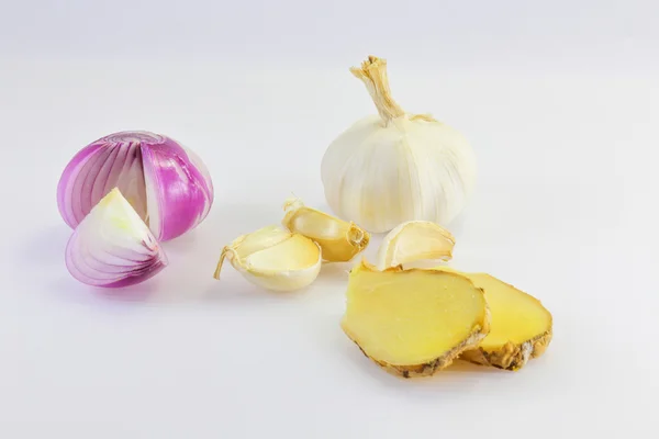 Garlic Onion Shallot Ginge — Stock Photo, Image