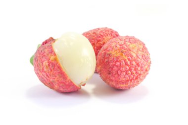 Beyaz arkaplanda lychee 