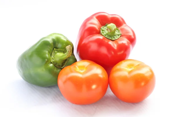 Red green capsicum with tomato — Stock Photo, Image