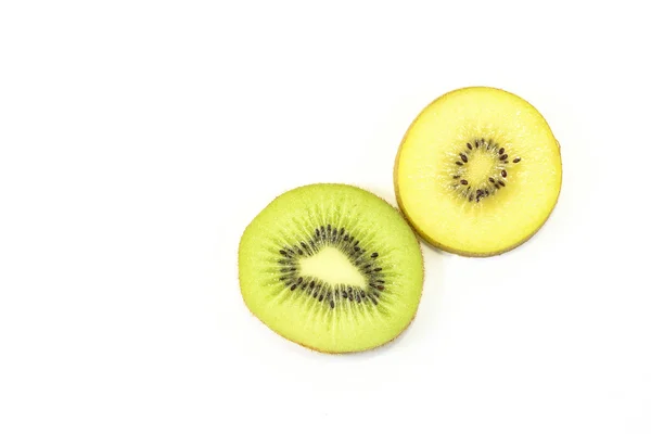Πράσινο κίτρινο χρυσό Ακτινίδια φρούτα φέτα — Φωτογραφία Αρχείου