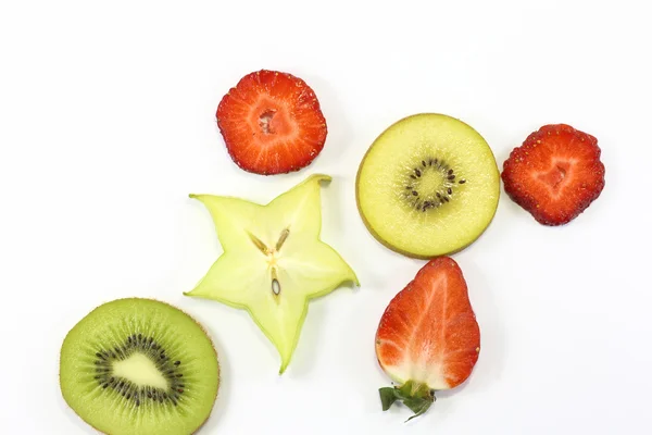 Kiwi Star fruit Strawberry Slic — Stock Photo, Image