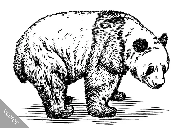Mengukir gambar tinta panda ilustrasi Stok Vektor