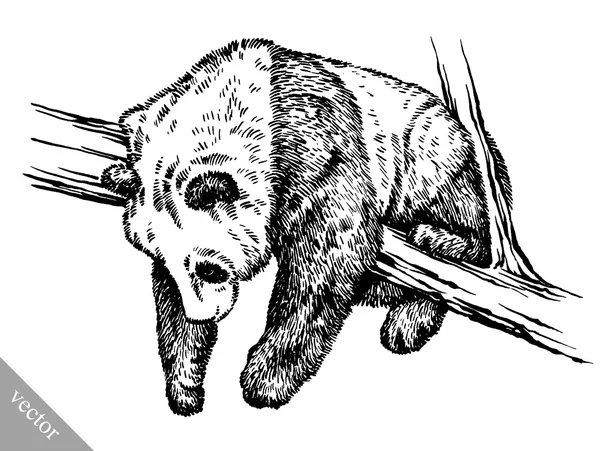 Mengukir gambar tinta panda ilustrasi Stok Ilustrasi 