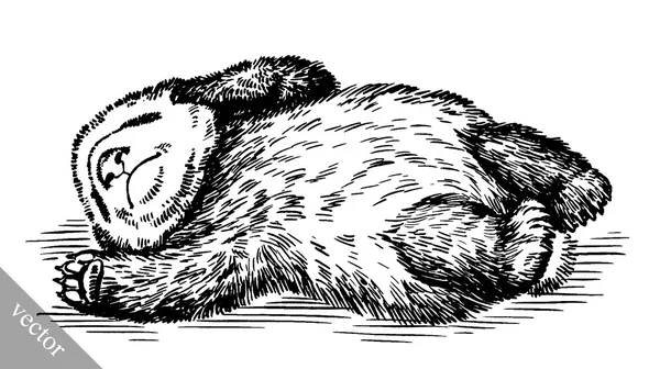Mengukir gambar tinta panda ilustrasi Stok Vektor