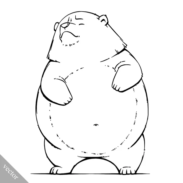 Funny cartoon vector brown grizzly bear illustration Royalty Free Stock Vectors