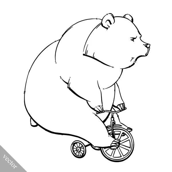 Funny cartoon vector brown grizzly bear illustration Stock Illustration