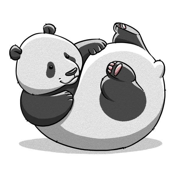 Funny cartoon cute fat panda bear illustration Stock Photo by ...