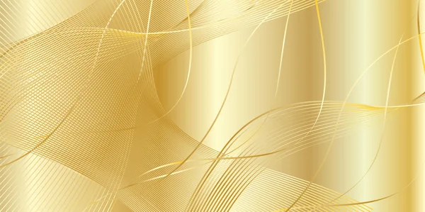 Fondo ondulado Oro abstracto. Ilustración vectorial. Fondo de pantalla con textura de oro . — Vector de stock