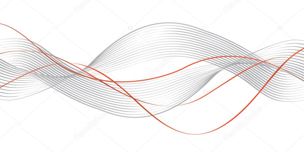 Abstract wavy background. Black lines on white background. Vector Illustration