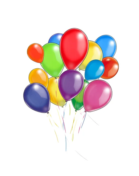 Bunte Luftballons Illustration — Stockfoto