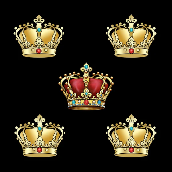 Gold Crown background. Golden royal crown pattern. Crown King — Stockfoto