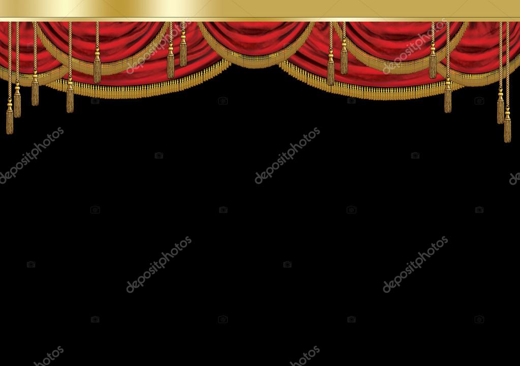 Front Of House Theatre Design Part - 43: Curtain Theater. Luxury Curtain. Red Royal Curtain. Front Curtain, House Curtain, Act Curtain. Grand Curtain On Black Background.