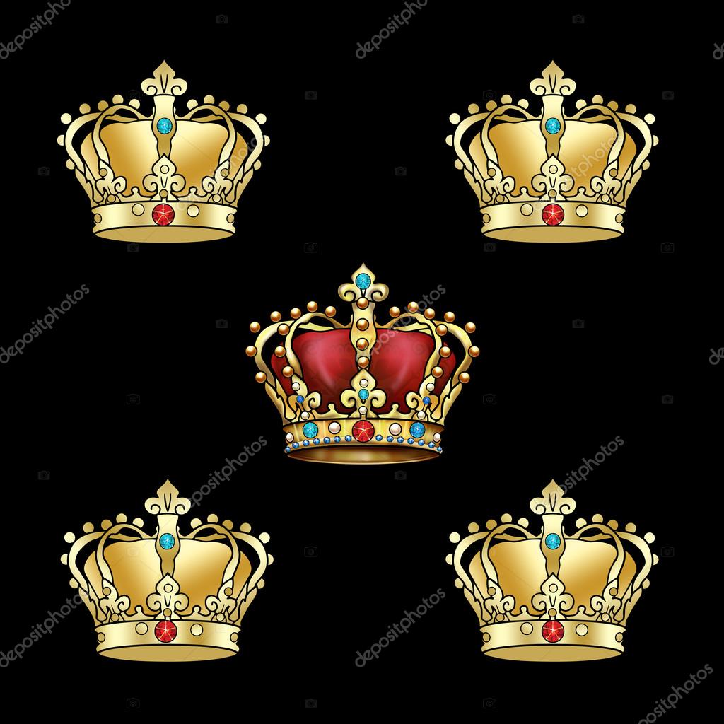 Gold Crown pattern. Crown king Vintage. Royal Crown Retro. Luxury ...