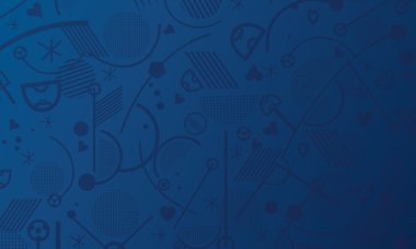 2016 Avrupa Avrupa Şampiyonası. Şampiyonluk futbol 2016 mavi duvar kağıdı. Futbol soyut arka plan. Dekoratif spor ve futbol unsurları ile Desen. Vektör İllüstrasyon. Mavi renk. Grafik tasarım için