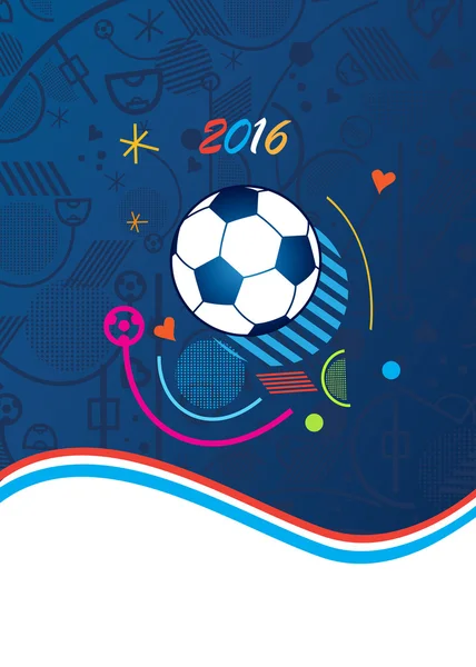 Europejskie Mistrzostwa Soccer 2016 streszczenie tło. Ilustracja wektorowa. Sport, piłka nożna Mistrzostwa piłka nożna, piłka nożna. Symbole Sport, piłka nożna elementów. — Wektor stockowy