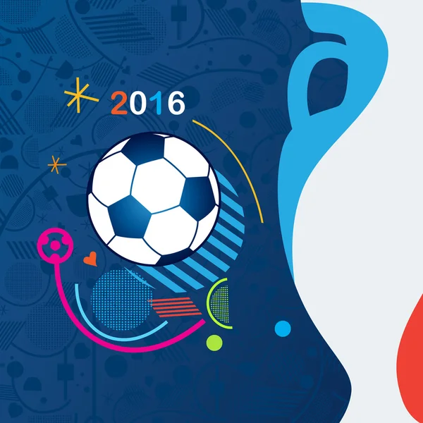 Europejskie Mistrzostwa Soccer 2016 streszczenie tło. Ilustracja wektorowa. Sport, piłka nożna Mistrzostwa piłka nożna, piłka nożna. Symbole Sport, piłka nożna elementów. — Wektor stockowy