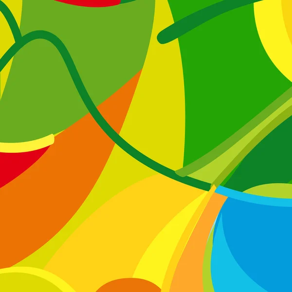 里约2016年。奥运会夏季色彩背景。抽象五颜六色的夏季图案为艺术，印刷，网页设计。绿色、黄色、红色、橙色 — 图库矢量图片