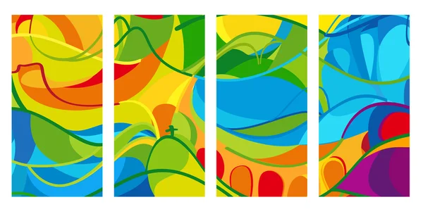 Rio 2016 sfondo colorato astratto. Rio 2016 Brasile carta da parati. Giochi olimpici. Colore estivo dei giochi olimpici 2016. Giochi olimpici 2016 paesaggio. Sport Estivi Brasile. Per arte, stampa, web, pubblicità — Vettoriale Stock