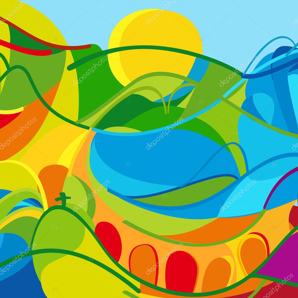 Esporte colorido abstrato. Jogos Olímpicos de Verão conjunto de ícones  imagem vetorial de lumyaisweet© 153825966