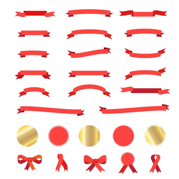 Ribbon, labels set, Ribbon symbols set, award icon vector Illustration for Art, Web, Print design — Stock Vector