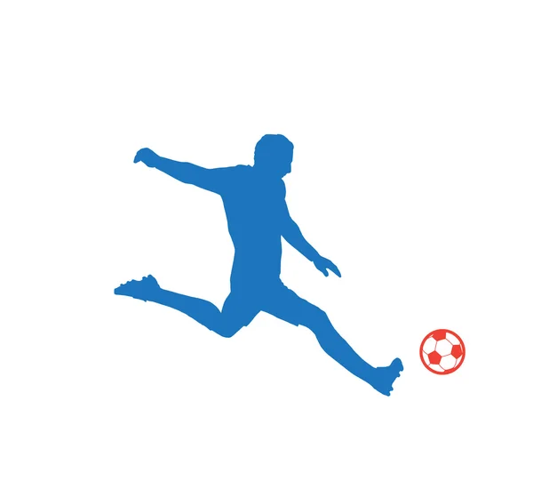 Euro 2016 Meister Fußball, Fußballer Silhouette Ausschnitt Umrisse. Fußballer mit Fußball. Illustration — Stockvektor