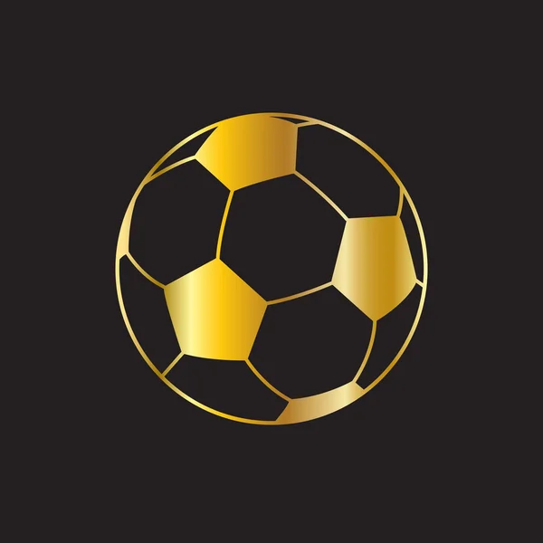 Icono de pelota de fútbol dorado. Ilustración vectorial. Campeonato EURO de Fútbol 2016 — Vector de stock
