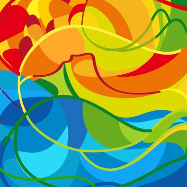 Rio 2016. Soyut Olimpiyatlar ve Paralimpik Oyunları Yaz deseni. Brezilya yaz oyunları. Spor. Atletik Oyunlar arka plan. Vektör çizimi