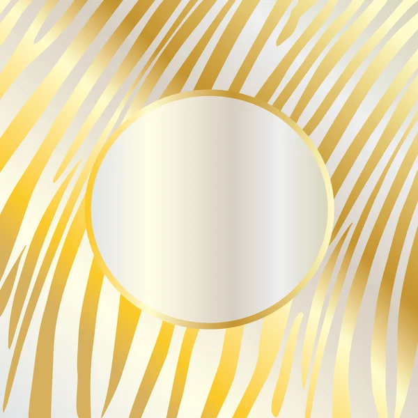 Fondo de cebra. Textura de tarjeta de oro. Marco dorado. Ilustración vectorial rayas . — Vector de stock