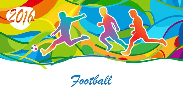 Olympiques Football Fond abstrait d'été. Carte de sport. Illustration vectorielle. Jeux Olympiques. Rio 2016 football . — Image vectorielle