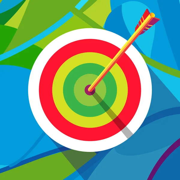 Juegos Olímpicos tiro con arco objetivo fondo abstracto. Icono de tiro con arco. Objetivo: . — Archivo Imágenes Vectoriales