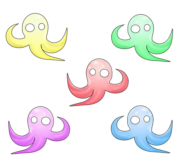 Векторні ілюстрації Octopus. Octopus Милий восьминіг ізольований на білому тлі. Етикетка Octopus. Мультфільм — стокове фото