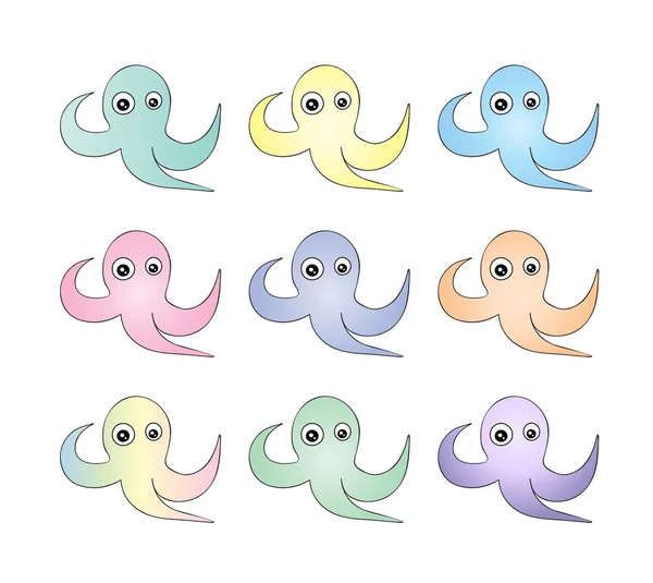 Векторні ілюстрації Octopus. Octopus Милий восьминіг ізольований на білому тлі. Етикетка Octopus. Мультфільм — стоковий вектор