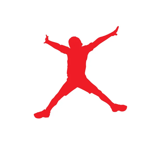 Kinderen. Kinderen sprongen. Kinderen silhouetten. Actie sport. Jongens springen geïsoleerd op witte achtergrond. Digitale beeld afbeelding. Sport, vakantie. — Stockfoto