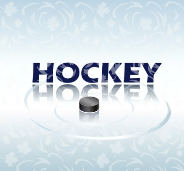 Hokey diski ile hokey Logo arka plan. Vektör çizim. Dünya Kupası hokey. Dünya Ligi afiş, duvar kağıdı, Hokey diski. Uluslararası hokeyi Şampiyonası. Toronto turnuva.