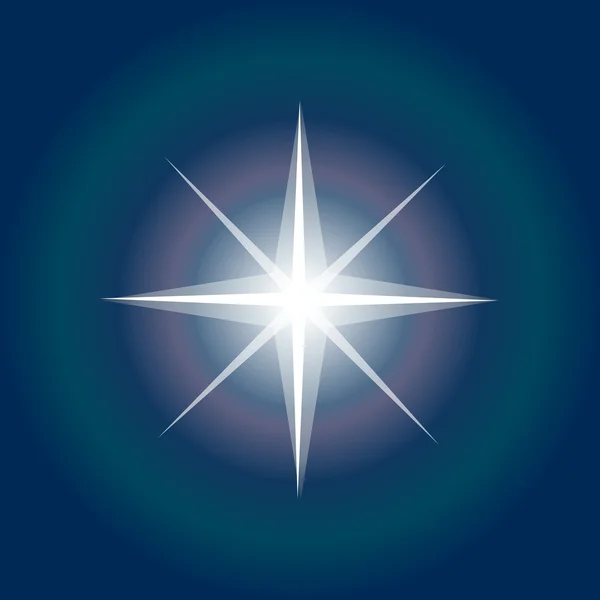 Csillag a sötét háttér. Vektoros illusztráció. Sparkle fények csillagok. Csillag sugarakkal és robbanással, tűzijáték. Észak-Star ikonra. Karácsonyi Star vektor, Morning Star szimbólum. Inspiráló Space csillag jel. Polaris, kijelölt Alpha Ursae minoris csillag. Pole — Stock Vector