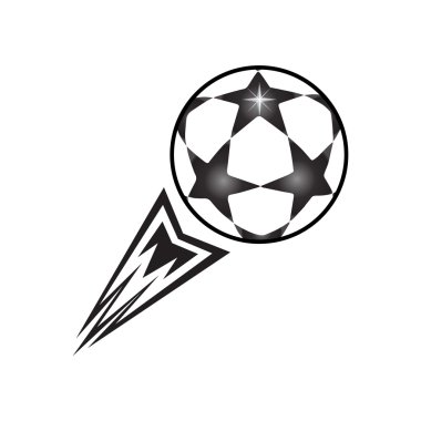 Top illüstrasyon kadar sinek. Kuyruk ateş alev ile Futbol Topu, uçup. Futbol simgesi, futbol topu etiketi, futbol topu logosu, futbol topu afiş, futbol kazanan, ödül dünya kupası logosu. futbol yıldızları topu. Kış Avrupa Şampiyonası Futbol Topu yıldız baskı.