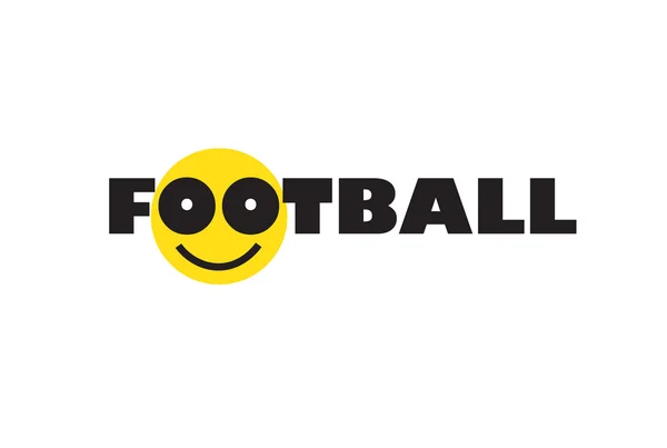 Fotboll med smiley face. Sport Soccer Icon. Fotboll logo design. Isolerad på vit bakgrund. T-shirt tryck. Leende ikonen. Vektor illustration. Barn sport fotboll banner. Fotboll affisch. Fotboll tapet. — Stock vektor