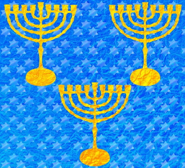Chanukkah blauwe abstracte achtergrond, patroon — Stockfoto