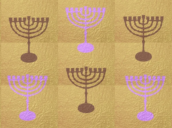 Hanukkah, símbolos de tradición de candelabros, fondo abstracto de oro —  Fotos de Stock