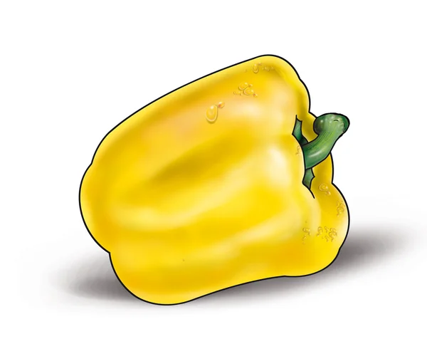 Жовтий перець ізольований на білому — стокове фото