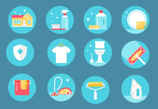 Home Cleaning Service Icons — Stock Illustration Home Cleaning Service Icons Vector Graphics