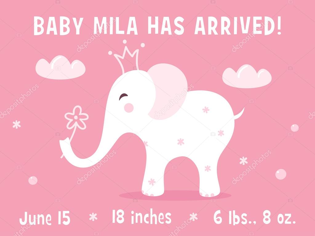 baby elephant birth announcement