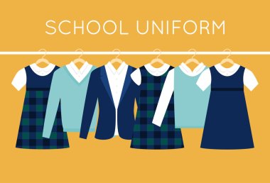 School Uniform for Children and Teenagers on Hangers clipart