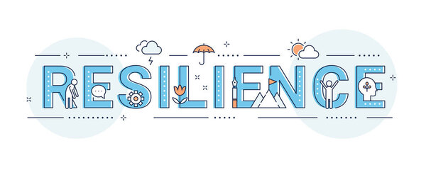 Устойчивость, борьба со стрессом и кризисом. Векторный дизайн