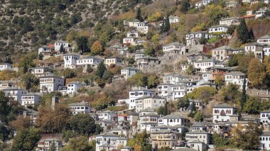 Pelion Dağı 'ndaki Makrinitsa köyü, Sonbahar, Magnesia, Teselya, Yunanistan
