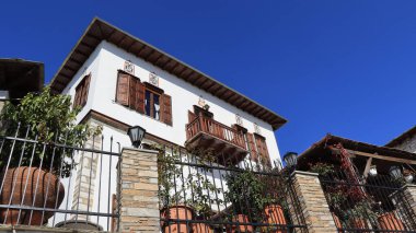 Pelion Dağı 'ndaki Makrinitsa köyü, Sonbahar, Magnesia, Teselya, Yunanistan
